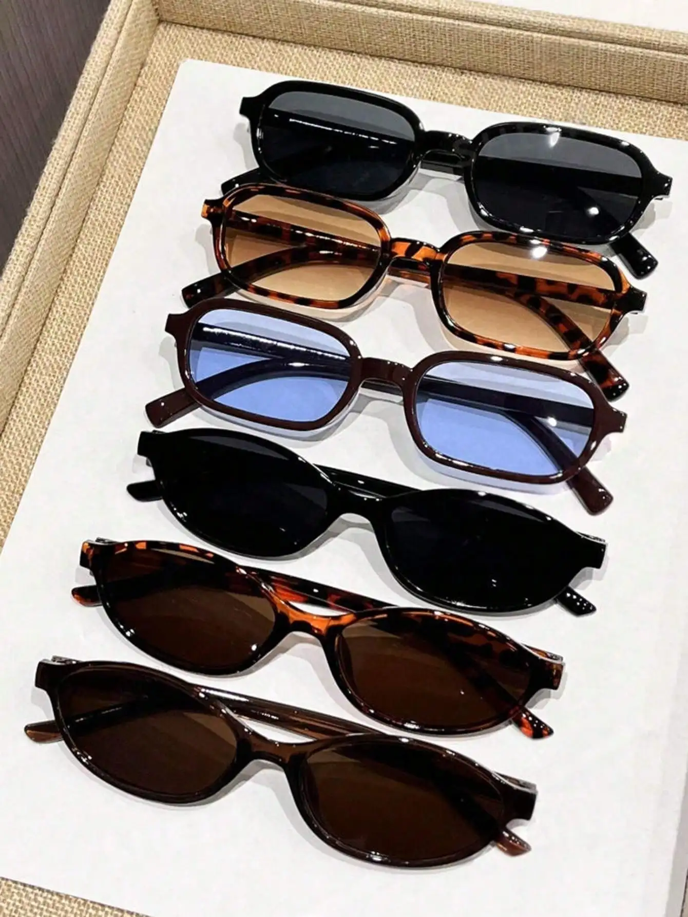 

6pcs Leopard Plastic Multicolor Geometric Full Frame Classic Women Glasses Combination For Holiday Gift Suitable For All Face Shapes Rave Party Outdoor Going Out Outfit Fashion Accessories Back To School Preppy