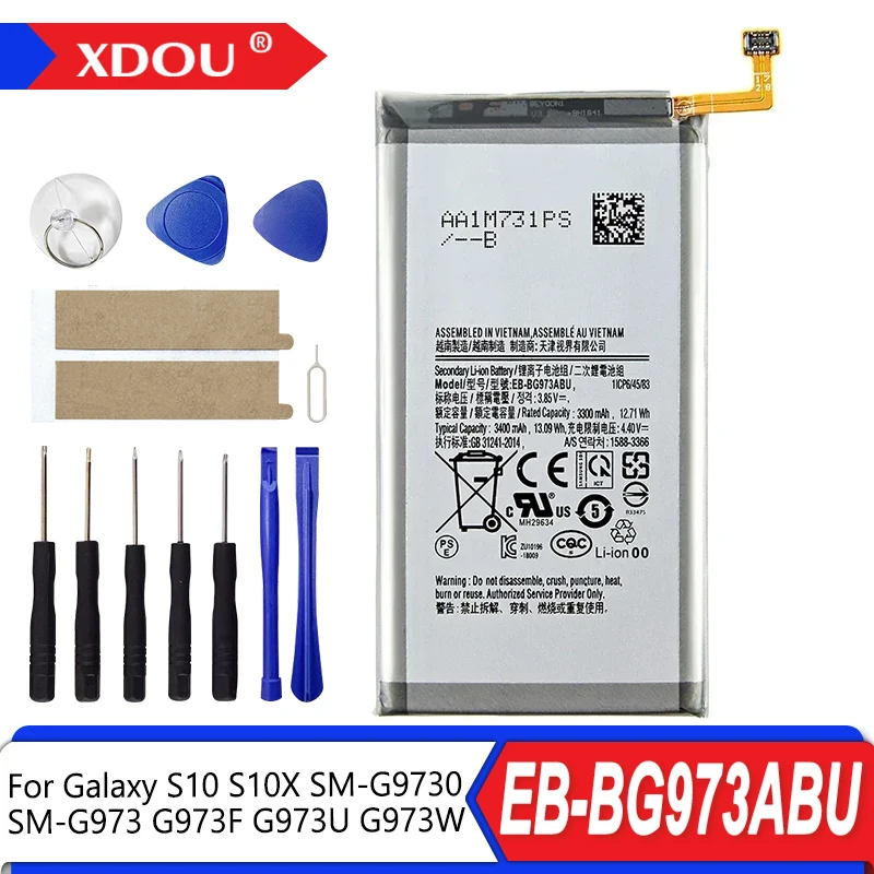 

Brand New EB-BG973ABU 3400mAh Battery For Samsung Galaxy S10 S10 X SM-G9730 SM-G973 G973F G973U G973W Mobile Phone