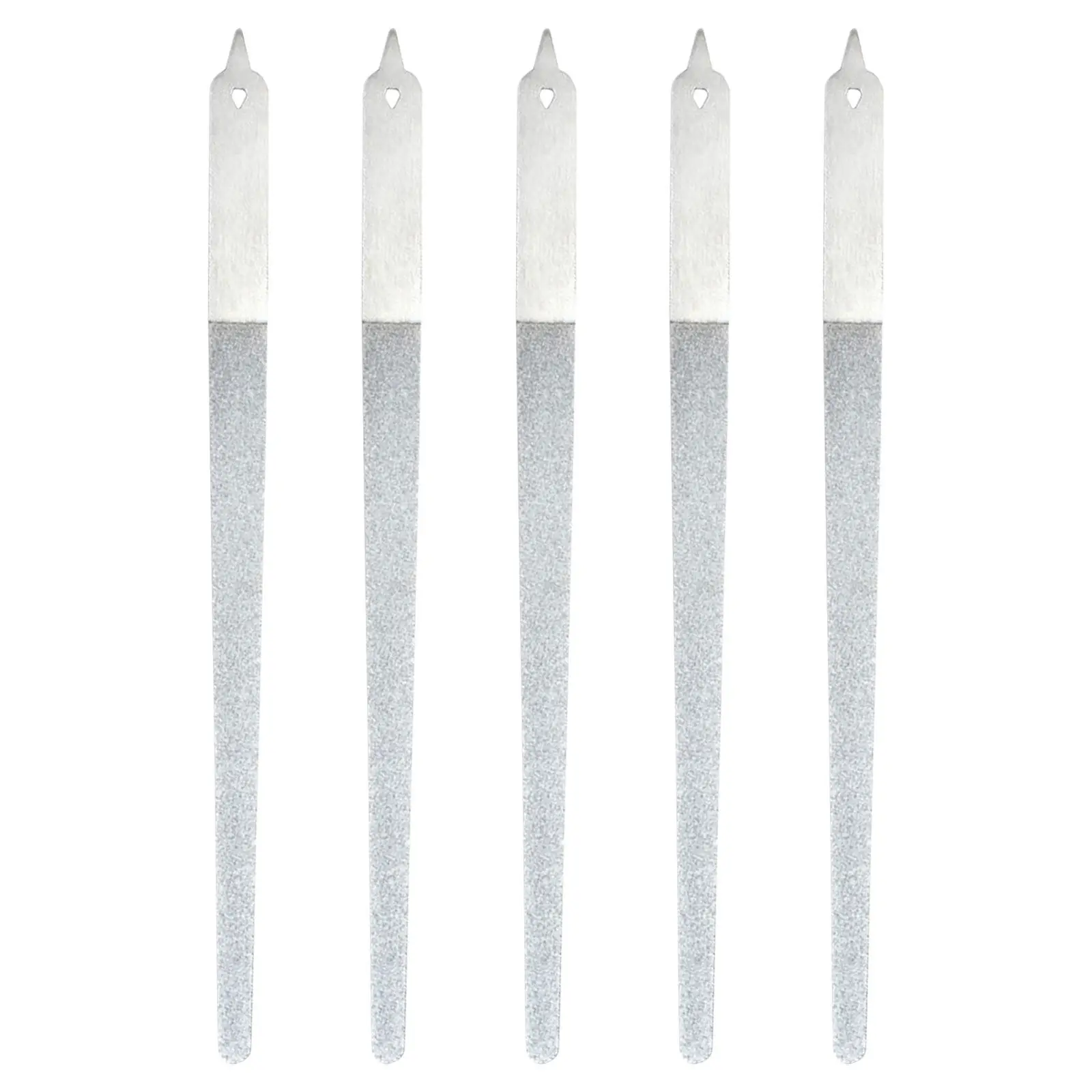5 Pcs Nail File Manicure Tools Fingernail Sanding Sticks Silver Cuticle Files Buffer
