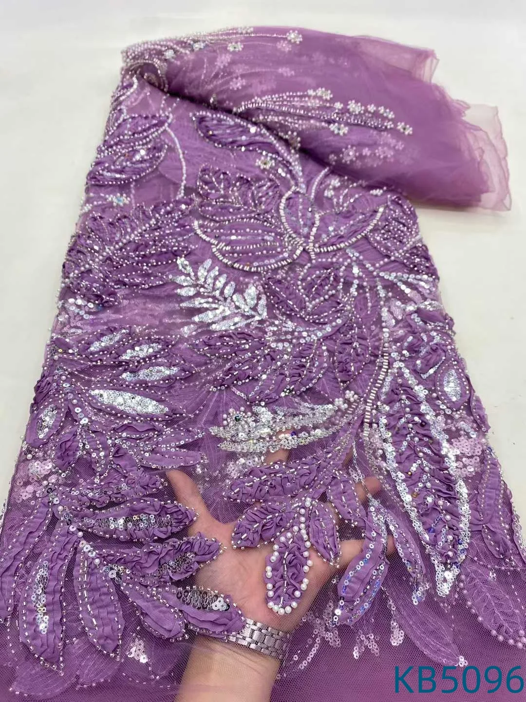 

Оливер Грин последовательность кружевной ткани Высокое качество Африканская кружевная ткань 5 ярдов с бисером Французская сетка Тюлевое кружево для шитья KB5096