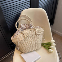 Straw Beach Bag Weave Shoulder Bag Summer Handbags Woven Top Handle Bag For Women Holiday Travel