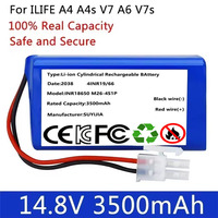 Nouvelle Batterie Au Lithium 14.8V 3500mAh 14.4V  Pour ILIFE A4 A4s V7 A6 V7s Plus Robot Aspirateur ILife 4S1P Capacité Réelle