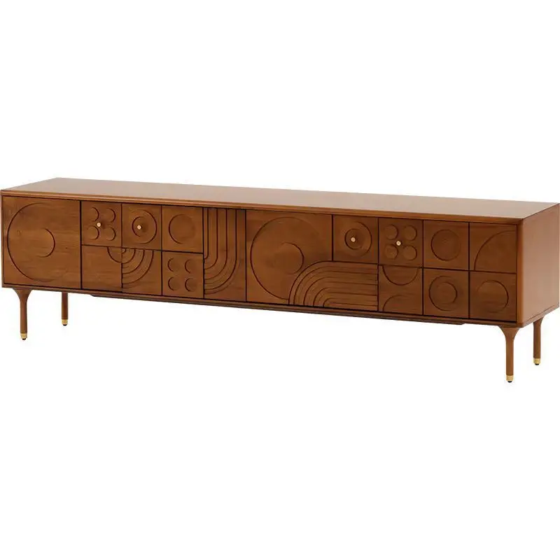 Nordic chest of drawers medieval retro style carved six drawers bedroom living room storage TV cabinet solid wood dining side ca