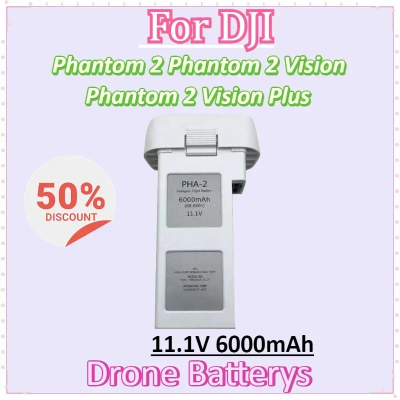 

11.1V 6000mAh Li-polymer Drone Battery for DJI Phantom 2 Phantom 2 Vision Phantom 2 Vision Plus Compatible Battery
