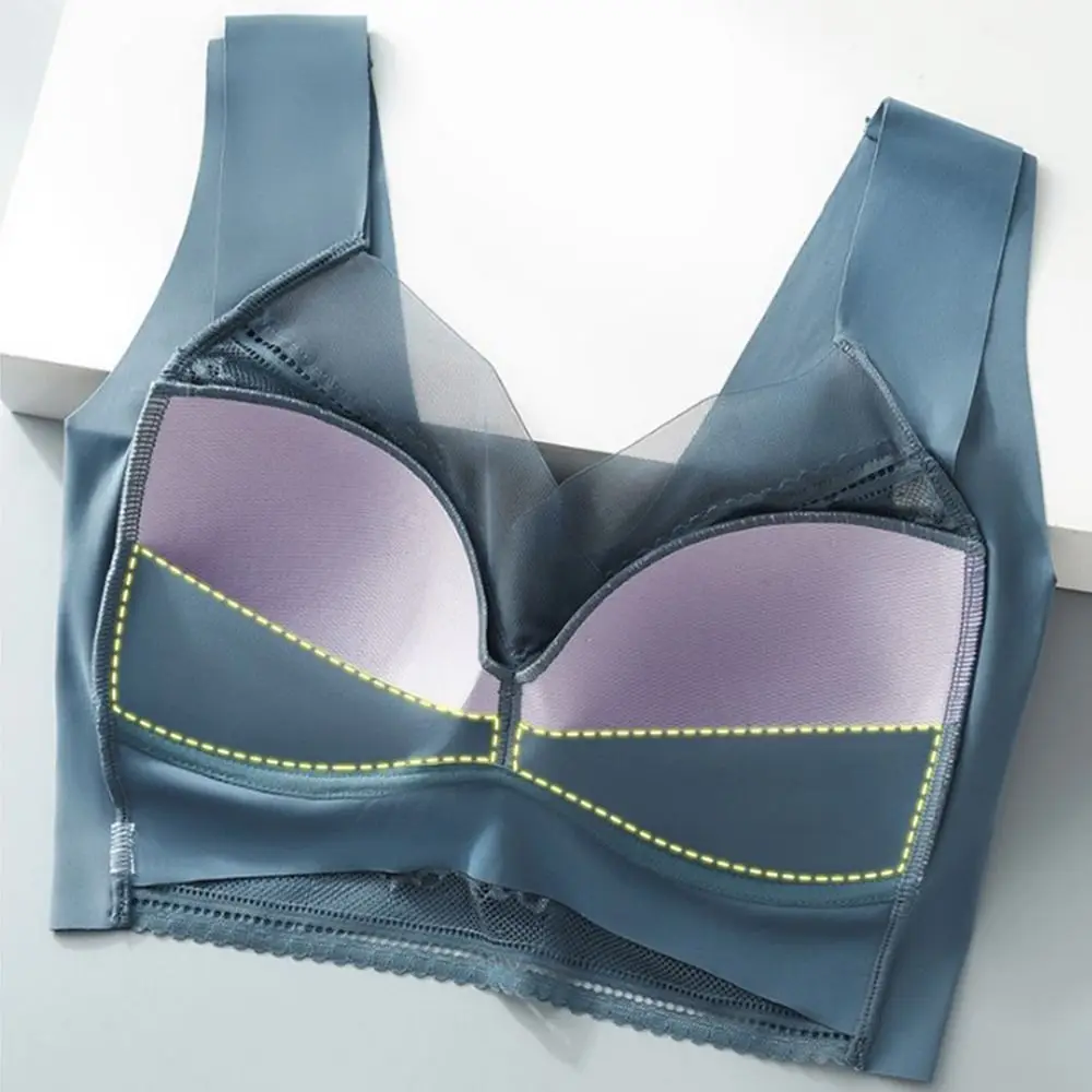 Sleep Bra Plus Size Lace Women's Underwear Lace Printed L-5XL Summer Bra Widen Band Nylon Tank Top Bra Ladies