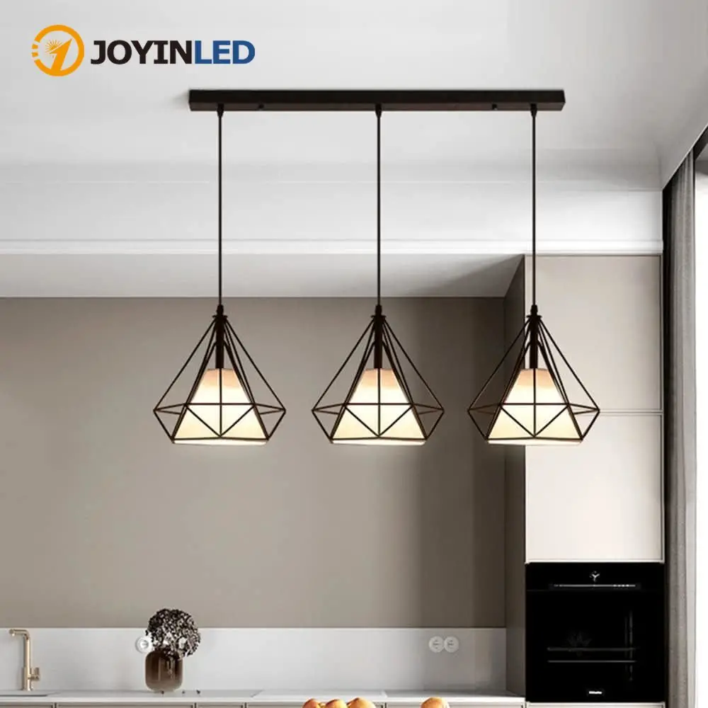 1/3-Lights Chandelier Modern Industrial Iron Pendant Light S