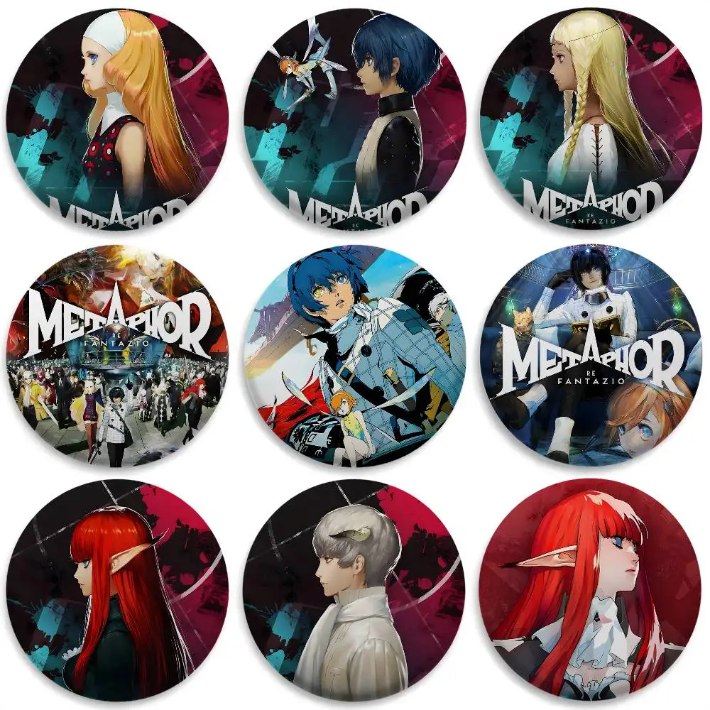 

M-Metaphor R-ReFantazios Badges Round Exquisite Badge Brooches Creative Pins For Clothes Hat Backpack Gift Accessories