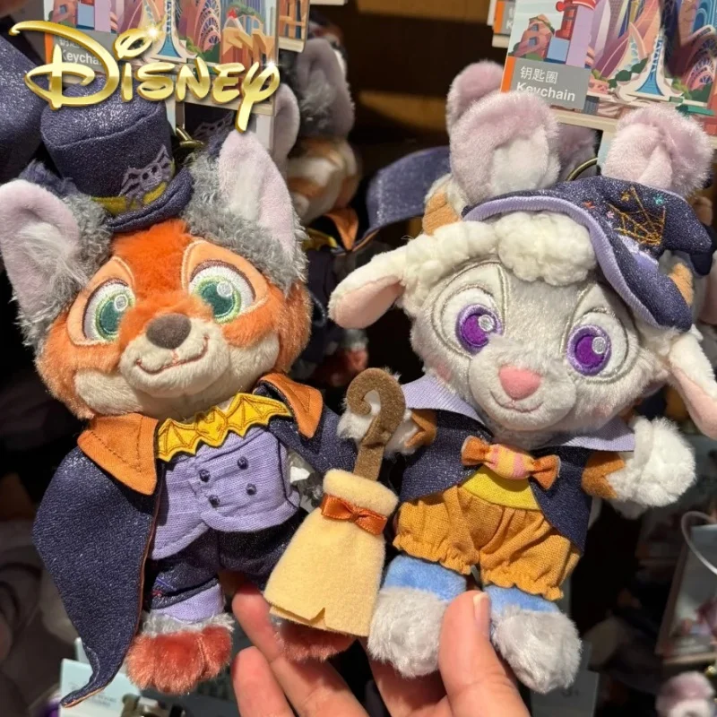 Genuine Disney Zootopia Halloween Series Plush Pendant Judy And Nick Plush Doll Backpack Book Bag Keychain Pendant Gift Toy