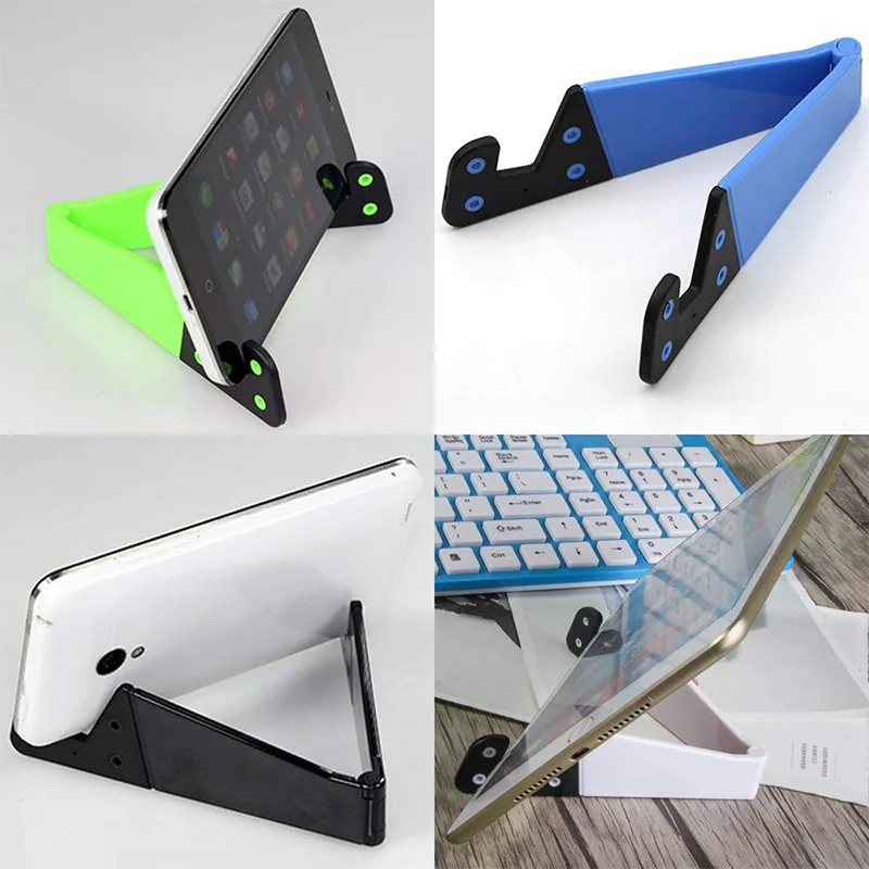 New V-Shaped Universal Foldable Mobile Cell Phone Stand Holder for IPhone IPad E-Reader Tablets Adjustable Support Phone Holder