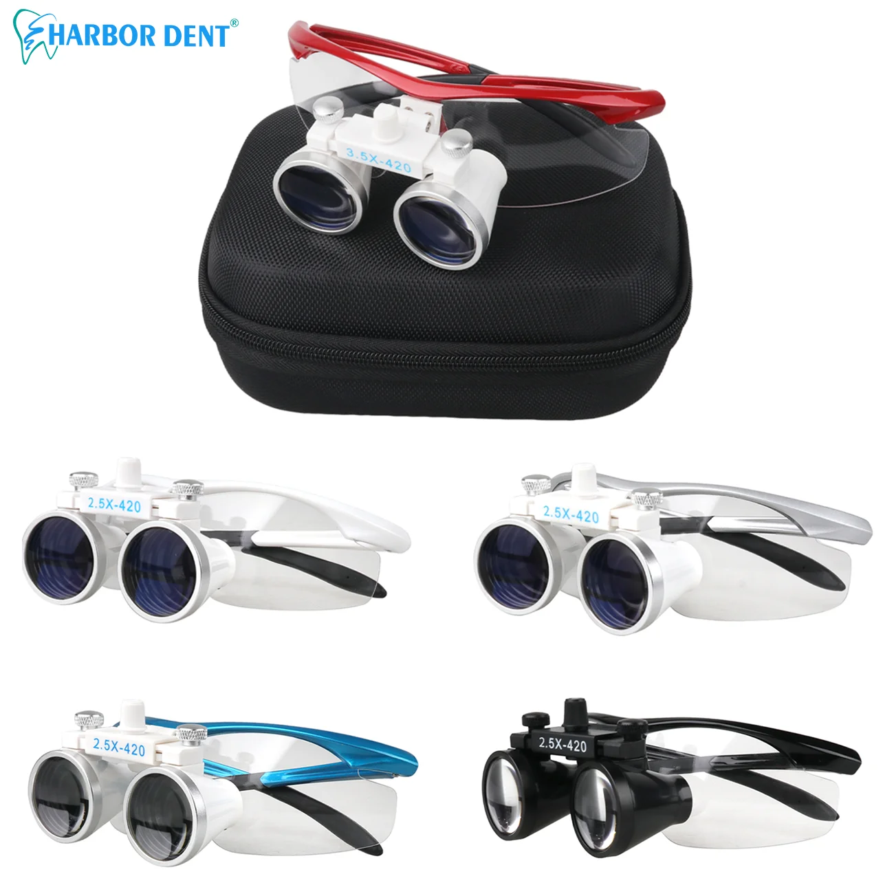 2.5X 3.5X Dentistry Binocular Magnifier Ultra-lightweight Optical Loupes Working 320-420mm Magnifying Glass for Dental Surgery