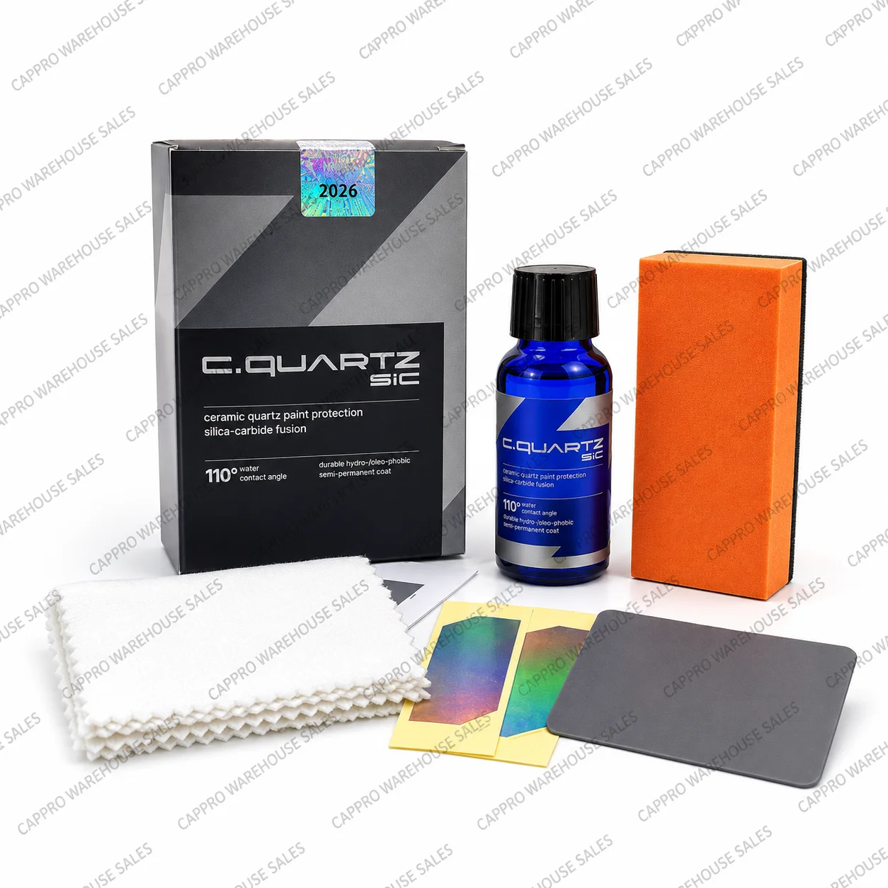 

CQUARTZ SiC 30ml Kit - Car Ceramic Coating Finish, Quartz Based Nanotechnology, Bonds to Paint, Glass, Metal and Plastic