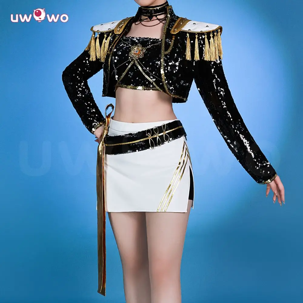 

UWOWO Mira Cosplay Collab Series: Kpop Huntrix Mira GOLDEN Performance Black Suit Cosplay Costume XS-3XL Halloween Costume