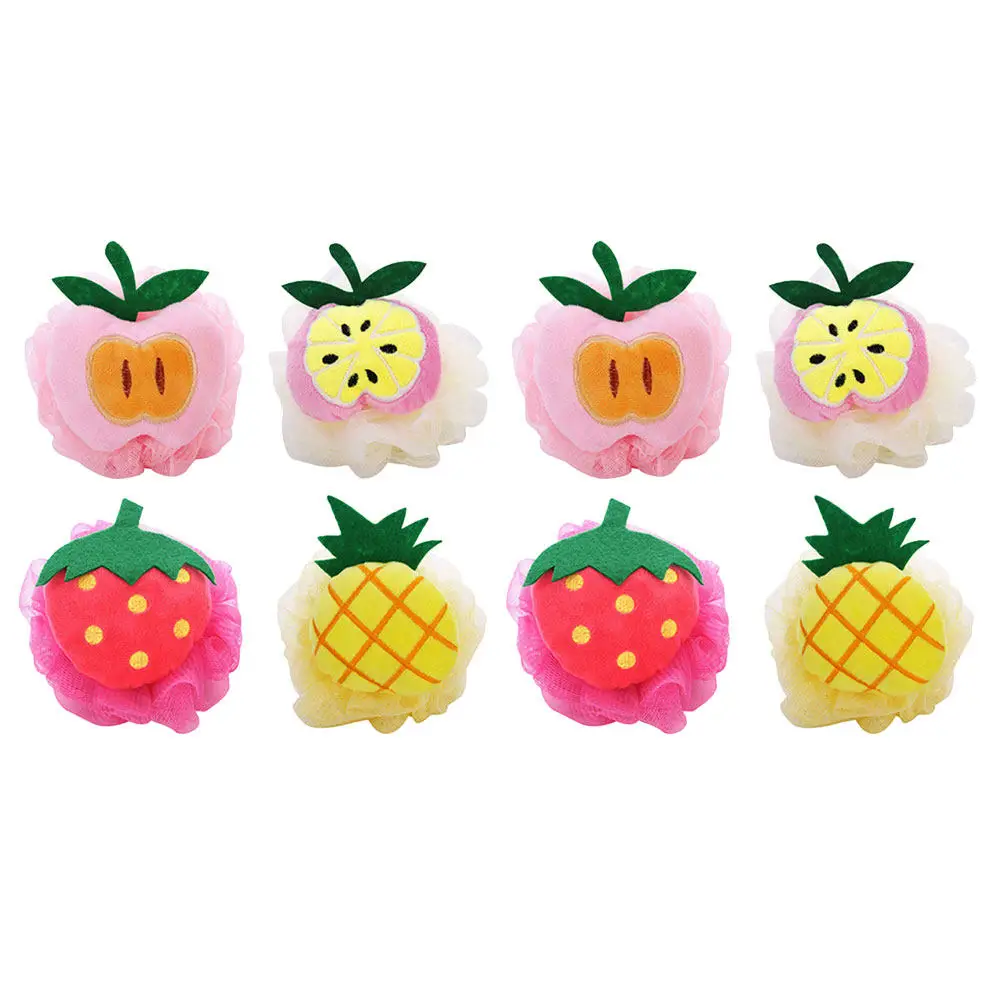 8pcs-colorful-fruit-shaped-bath-flower-shower-mesh-scrubber-soft-exfoliating-bath-tool-bathroom-shower-ball-bubble-making-net