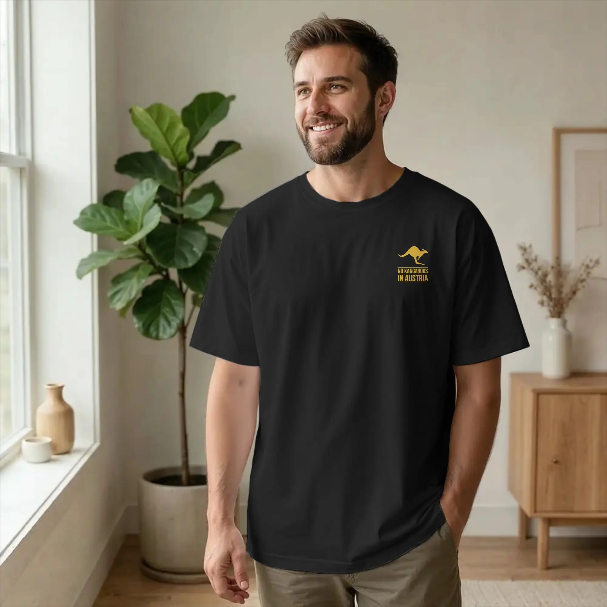 No Kangaroos in Austria Funny T Shirts Men 100% Cotton Funny T-Shirt Round Collar Australia Tees Short Sleeve merchandise Adult