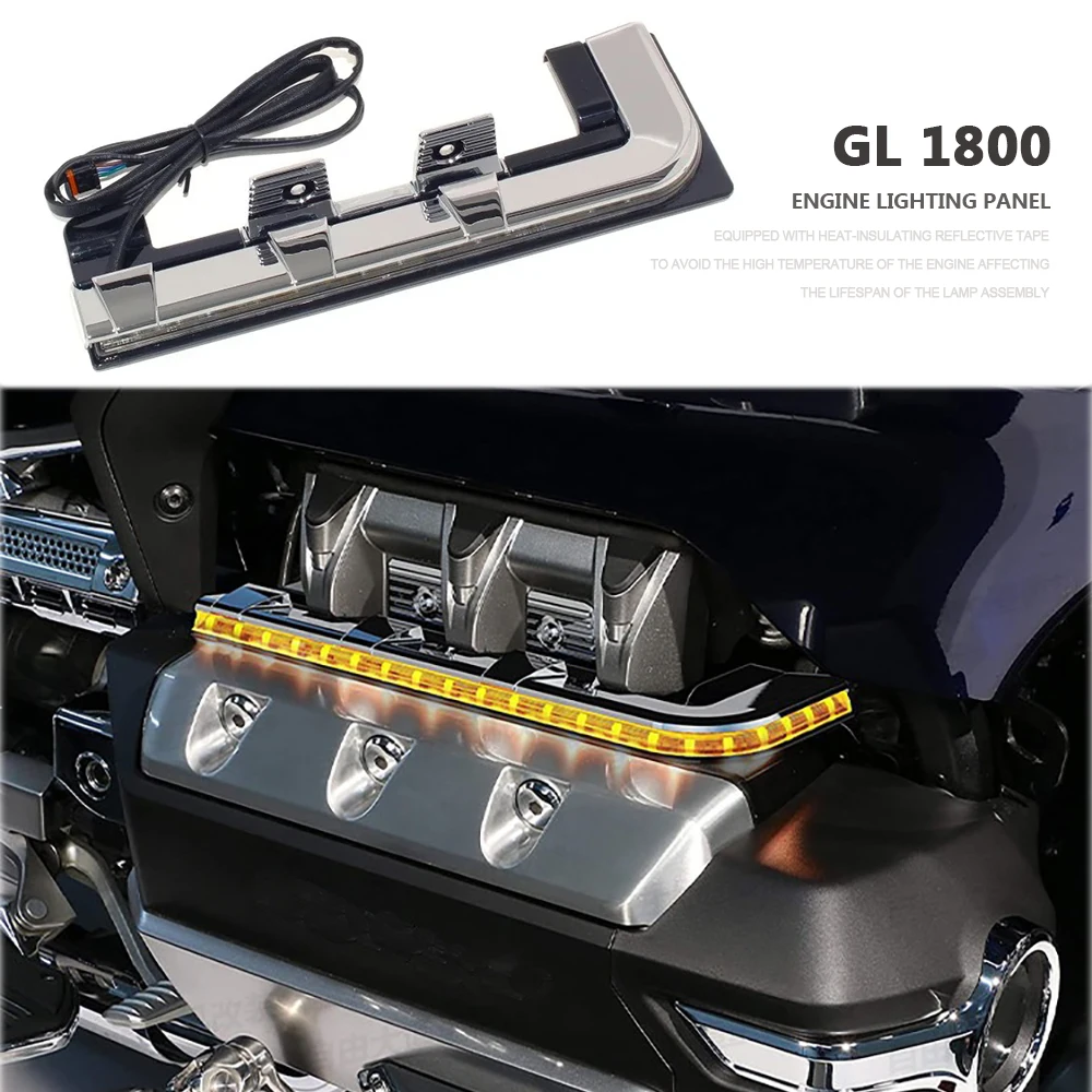 

Motorcycle Chrome LED Engine Lighting Panel Kit For Honda Goldwing GL1800 F6B 2018- Accent Lights Gold Wing 1800 Accessories