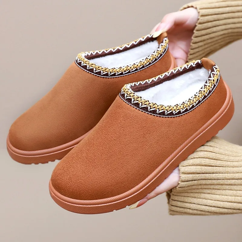 

Snow Boots for Women Winter Thick Cotton Boots Fleece Soft Soles for Comfortable Cotton Slippers Caps for Women's Short Boots