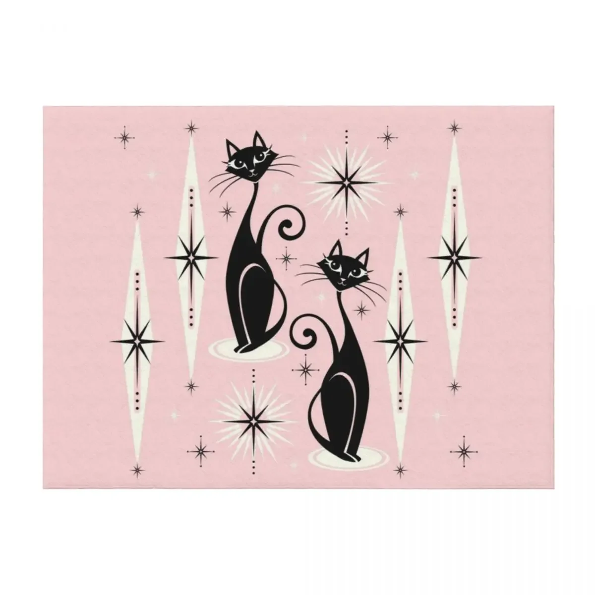 

Mid Century Meow Retro Atomic Cats LG studioxtine Throw Blanket Hairys Bed Warm blankets ands Blankets