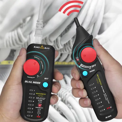 네트워크 케이블 추적기 와이어 테스터 MAXRINEY FTW82 듀얼 모드 RJ45 RJ11 이더넷 LAN 추적기 분석기 감지기 라인 파인더 테스터