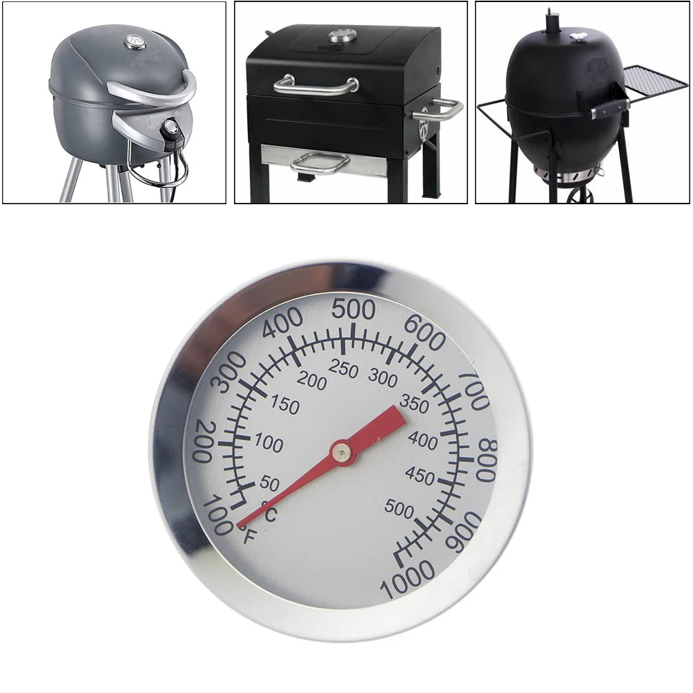 Stainless Steel Barbecue Thermometer Dial Display BBQ Grill Temperature Gauge Oven Temperature Meters Kitchen Home Accessories