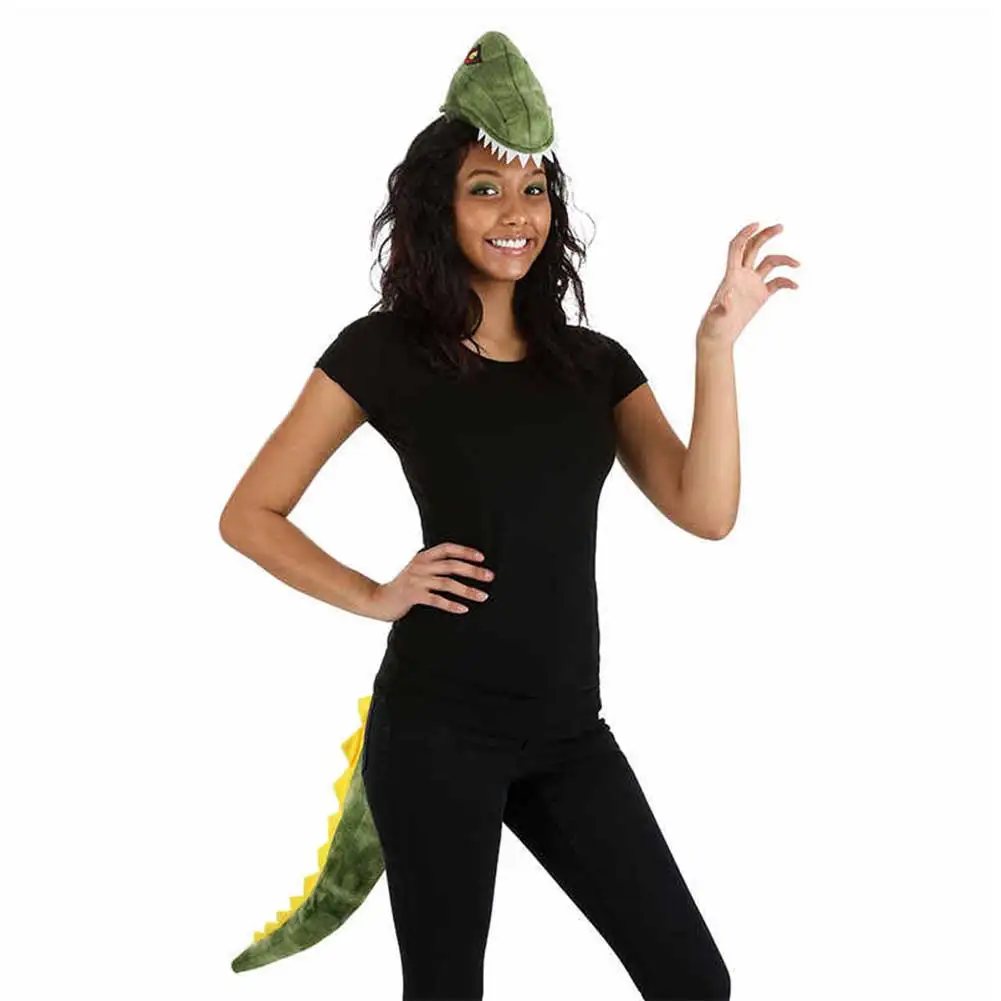 Children Stage Performance Dinosaur Cosplay Tail Party Suit Outfits Halloween Carnival Headset Costume Dress up Birthday Props