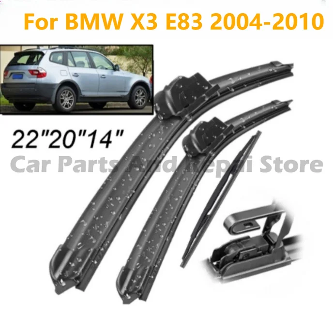 For BMW X3 E83 2004-2010 Boneless Windshield Wipers, Soft Rubber Scratch Free Precise Fit