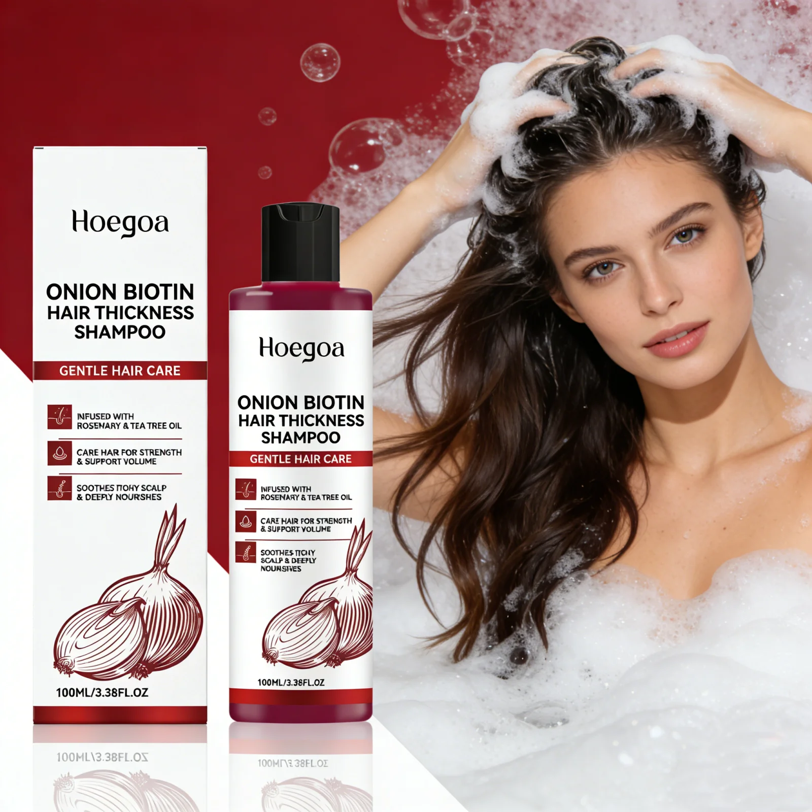 

Onion Biotin Hair Shampoo Deep Nourish Soothe Scalp Reduce Itching Repair Split Ends Boost Shine Daily Gentle Hair Care Shampoo