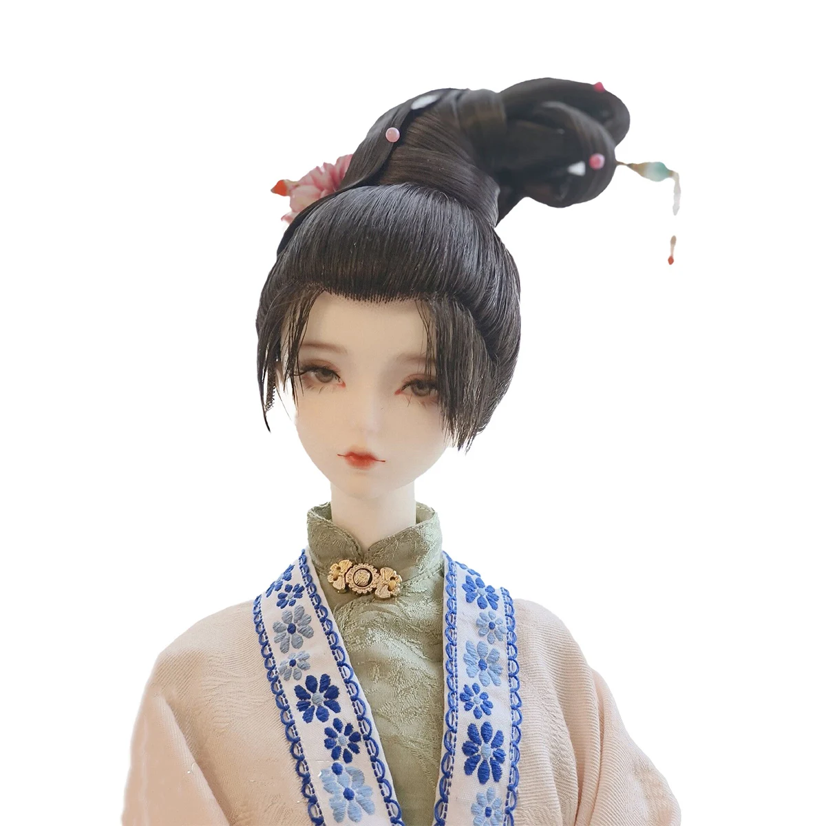 

1/4 1/3 Scale BJD Samurai Wigs Ancient Costume Hanfu Vintage Hair Fairy Wig For MSD SD13 Girl SSDF Uncle Doll Accessories A1498