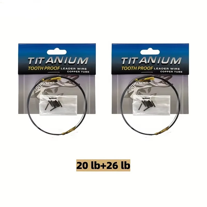 YOTO Bissfestes Vorfach-Set aus Titan – 10 Fuß großer Salzwasser-Angeldraht mit Ärmeln (15–44 lb)