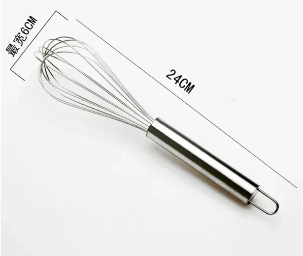 10-inchManual Egg Beater Stainless Whisk Kitchen Wire Balloon Whisk Milk Egg Beater Egg Mixing Mixer Tools