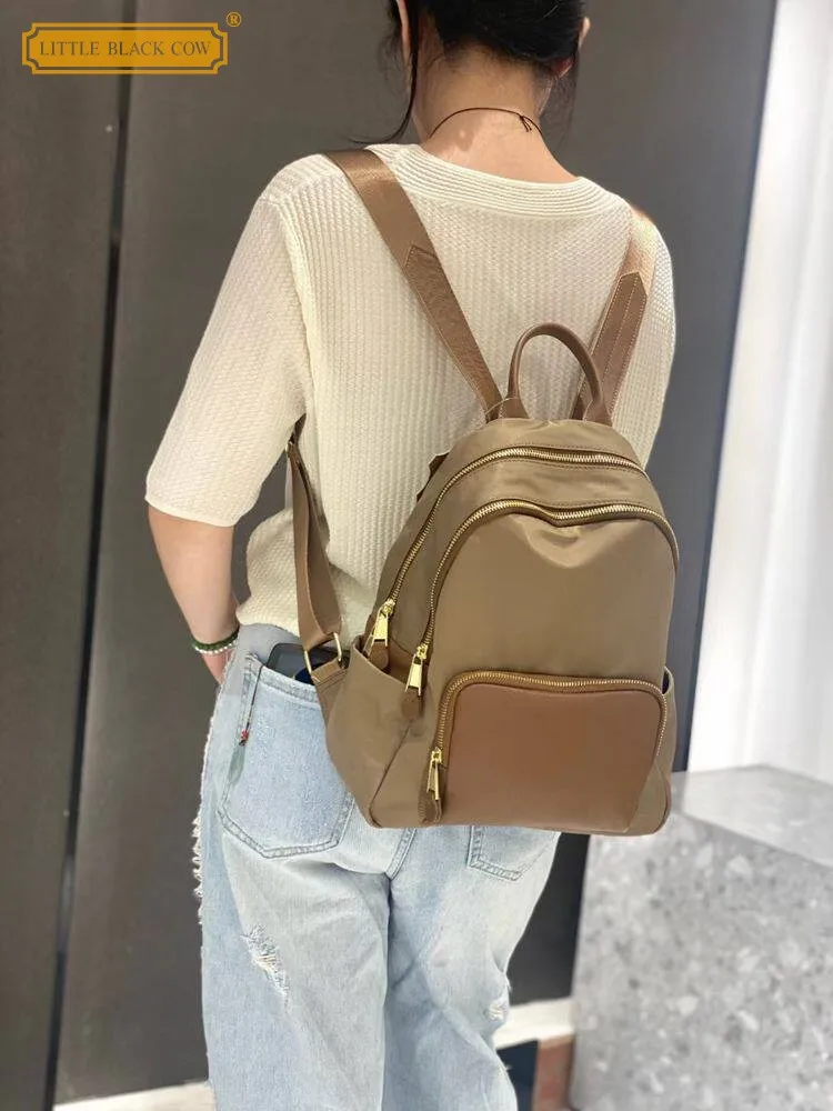 

Women Versatile New Zipper Travel Backpack Waterproof Nylon Bag Lightweight Solid Large Capacity School Satchel Female Backpacks