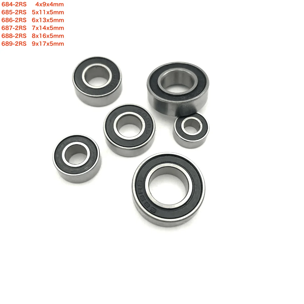 10-20pc/Lot 684-2RS, 685-2RS, 686-2RS, 687-2RS, 688-2RS, 689-2RS RS Thin Wall Deep Groove Ball Miniature Bearing 3D Printer Part