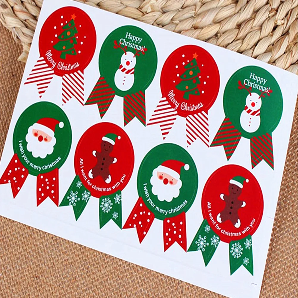 50 Pcs Baking Stickers Christmas Sealing Xmas Gift DIY Label Paper for Gifts Cartoon Kids