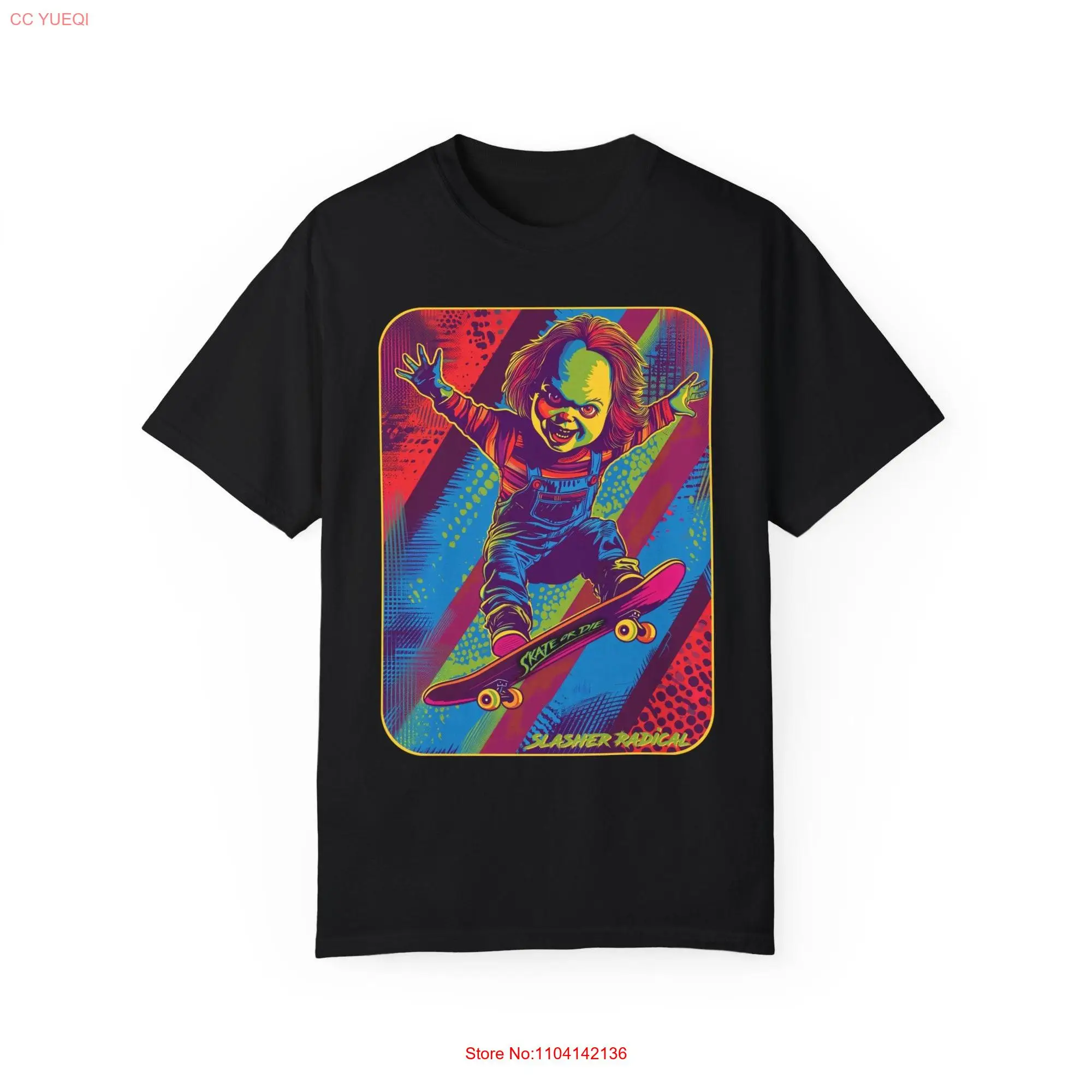 Skate or Die T Shirt Child's Play Chucky horror long or short sleeves