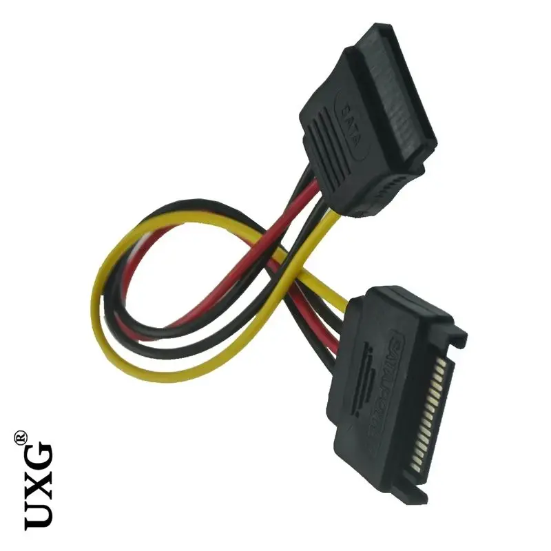 5 Pieces 15Pin SATA Male To 2 15Pin Female Power Cable For HDD Hard Disk Drive HDD Splitter Connector 1 To 2 Extension15cm Cable