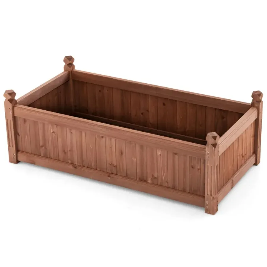 

Прямоугольный ящик для цветов 46 x 24 x 16 дюймов с дренажными отверстиями для садового газона на заднем дворе