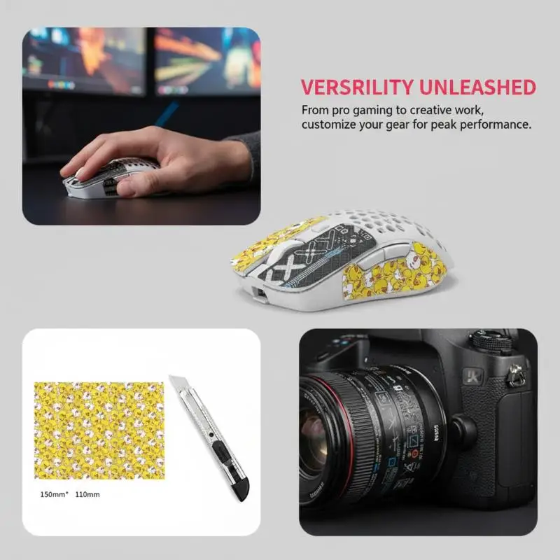 Universal 15x11cm Mouse Sticker Non Slip DIY Sweat Proof Grip Tape for Wireless Gaming and Work Environments