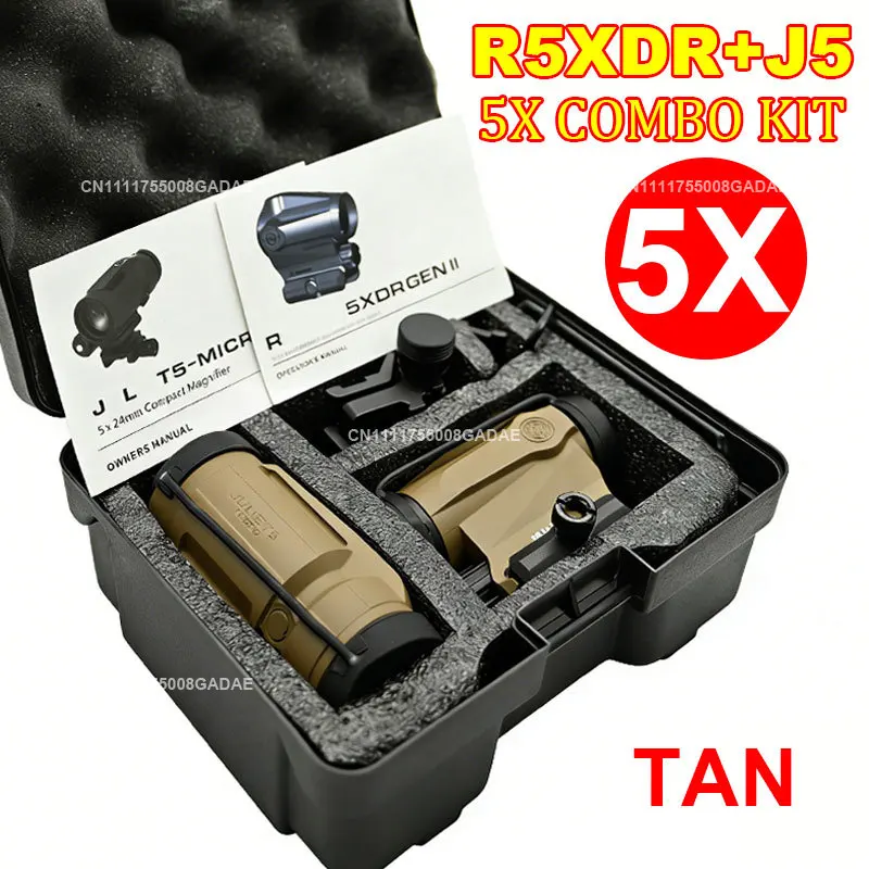 R5XDR GEN II + JULIET5 5X Combo Kit JULIET3 3X Vergrootglas Geweer Holografische Red Dot Richtkijker Omklapbaar 20mm Picatinny Montage - afbeelding 1