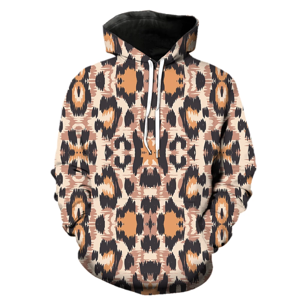 

Animal Fur Long Sleeve Leopard Print Men's Hoodies Tops Fashion Casual Pullover Streetwear Funny Teens Oversized 2022 Hot Sale