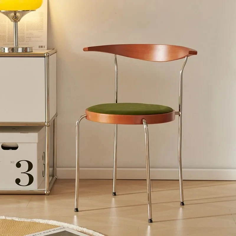 high quality Horn solid wood home backrt living room ple retro dining tle chair