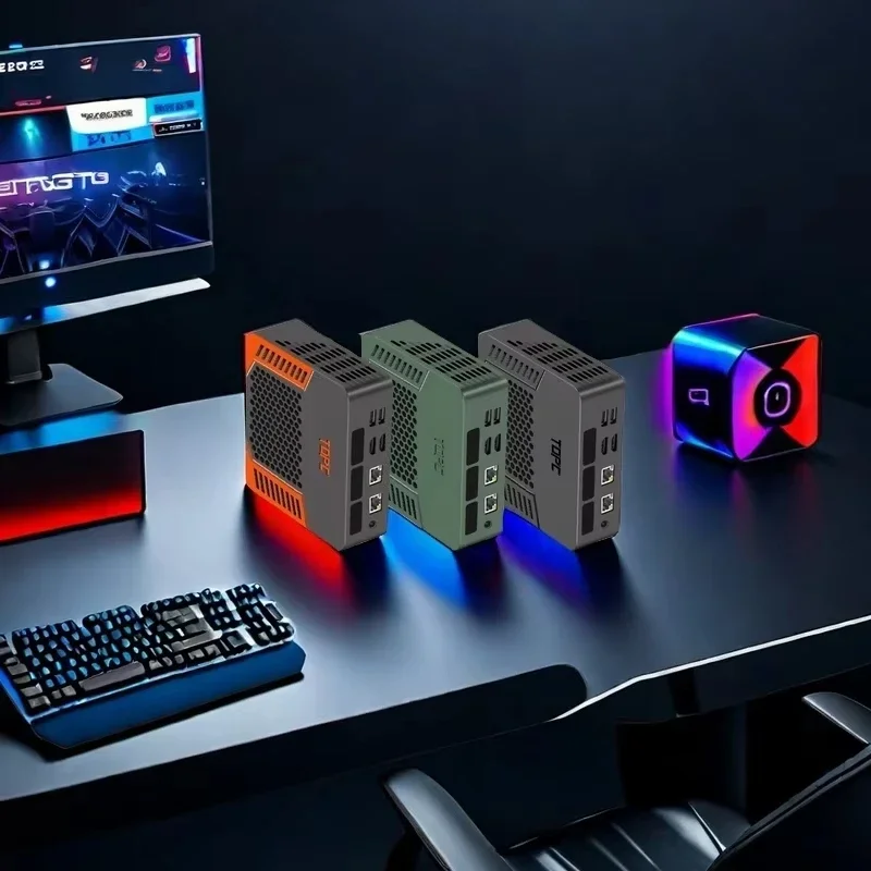 كمبيوتر عشوائي ملون TOPC TR9 Ryzen 7 7840HS Ryzen 5 7640HS كمبيوتر صغير Windows 11 DDR5 M.2 NVME SSD PCIE4.0 USB4.0 WIIF6E BT5.3 كمبيوتر
