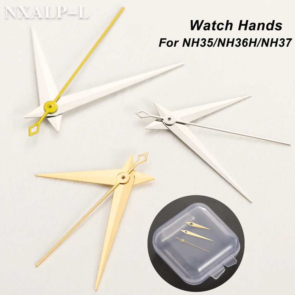 NH35 ساعة الأيدي الذهب/الفضة/الفضة الأصفر ساعة اكسسوارات ل NH35/NH36/4R/7S حركة الساعات مؤشرات ساعة إبرة مع صندوق
