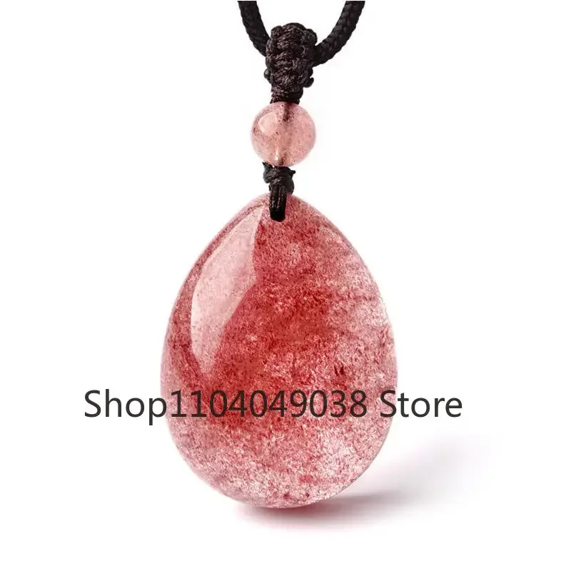 Strawberry Water Drop Ice Seed Pendant Forest Series Fox Crystal Women's clavicle powder crystal peach blossom gift pendant