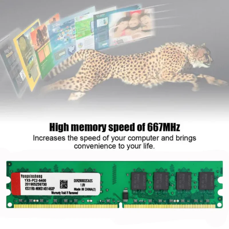 2GB DDR2 800Mhz PC2-6400 DIMM Desktop RAM Kamppin 1.8V NON ECC Bulk/Lot RAM Memoria Intel et AMD sont compatibles