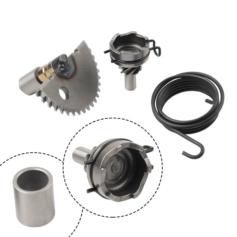 Engine Kick Start Pinion Spring Complete Gear Shaft Kit 4Pcs For GY6 50cc 60cc 80cc 90cc Mopeds Scooters For TaoTao Steel Silver