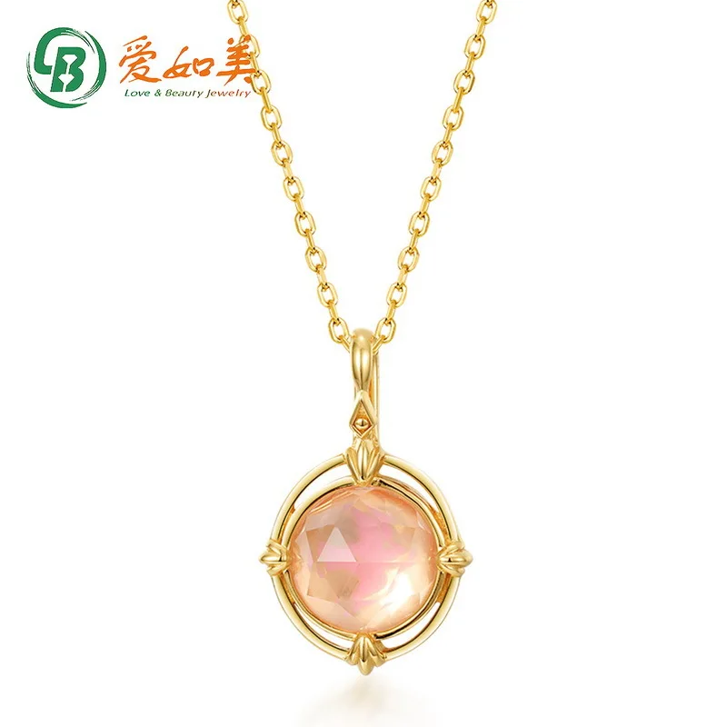 

New Light Luxury Enamel Bird Pendant 18K Gold PT950 Platinum Silver Plated 7-Layer Gold Pink Crystal Geometric Bird