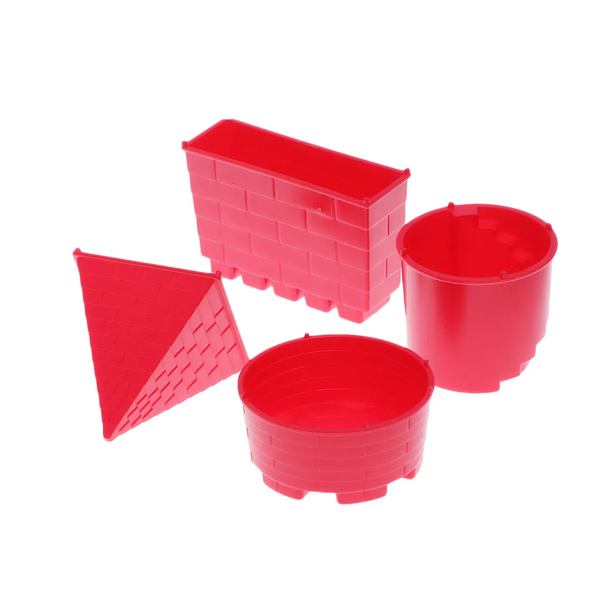 

4Pcs Beach Sand Mold Set Pyramid Castle Creative Bucket Sand Tools for Children Imagination Social Skills Development