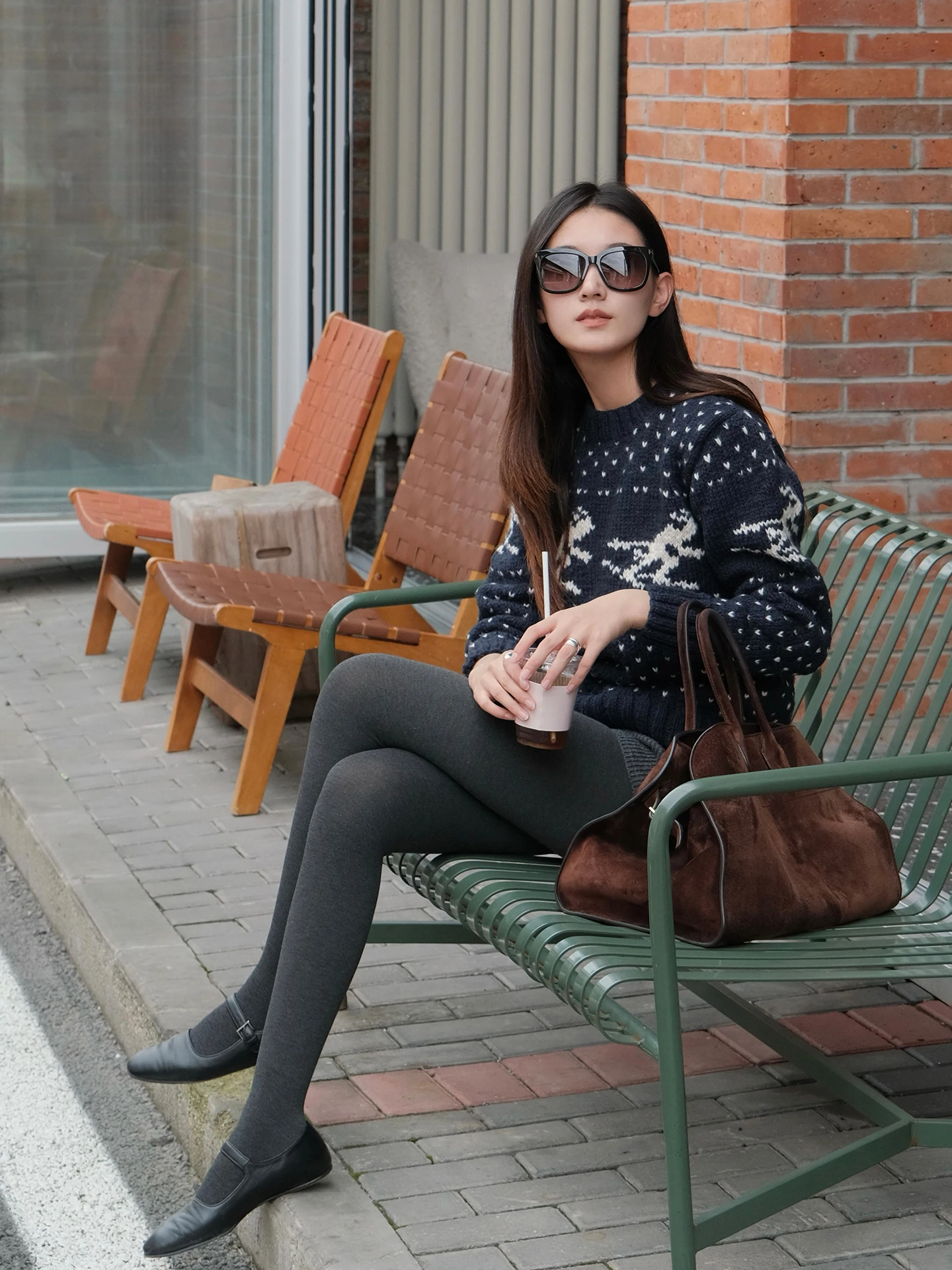 

Kroche Fce Lined mid High Waist Leggings Women's Autumn Winter Warm Panhose Comfortable Breathable Casual Long Pants