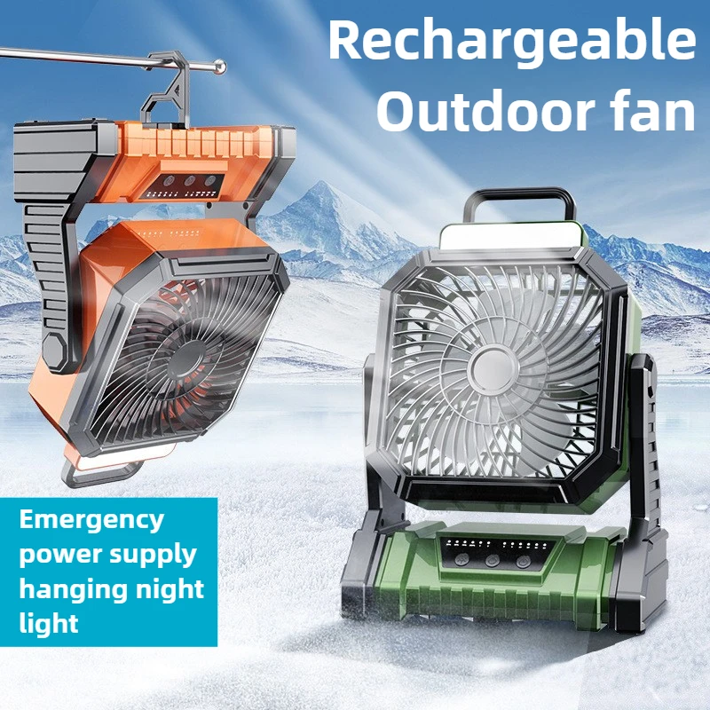 

Air Circulators Fan Camping with LED Light - Rechargeable Auto Swing USB Powered Battery Operated for Outdoor Tent Travel