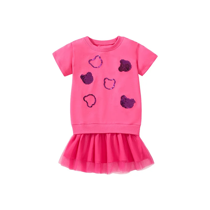 

Cute Girls Dress Summer Short Sleeve Children's Mesh Dress Children's Clothing