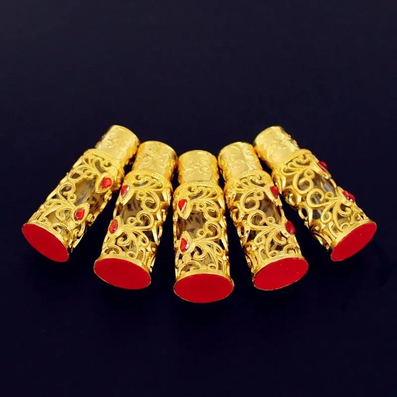 1PC 3ml Alloy Glass Perfume Bottles Arab Style Metal Essential Oils Bottle with Glass Dropper GOLD Color
